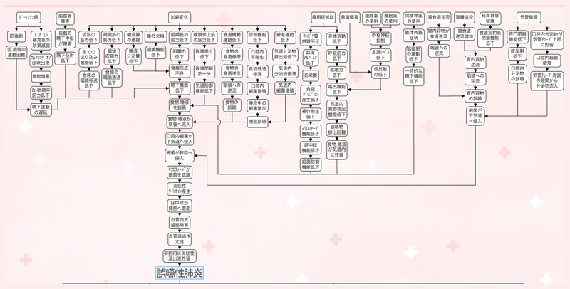 誤嚥性肺炎の原因の関連図